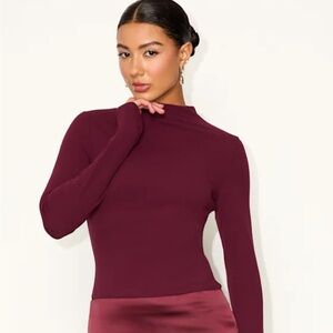 Lulu's Burgundy Long Sleeve Mini Dress WITH SMALL DEFECT